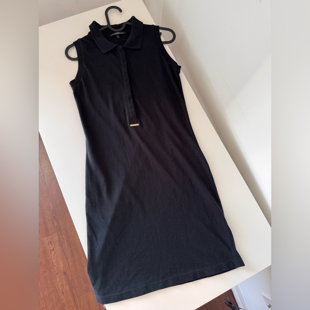 Gianfranco Ferre Short Black Polo Cotton Dress XS